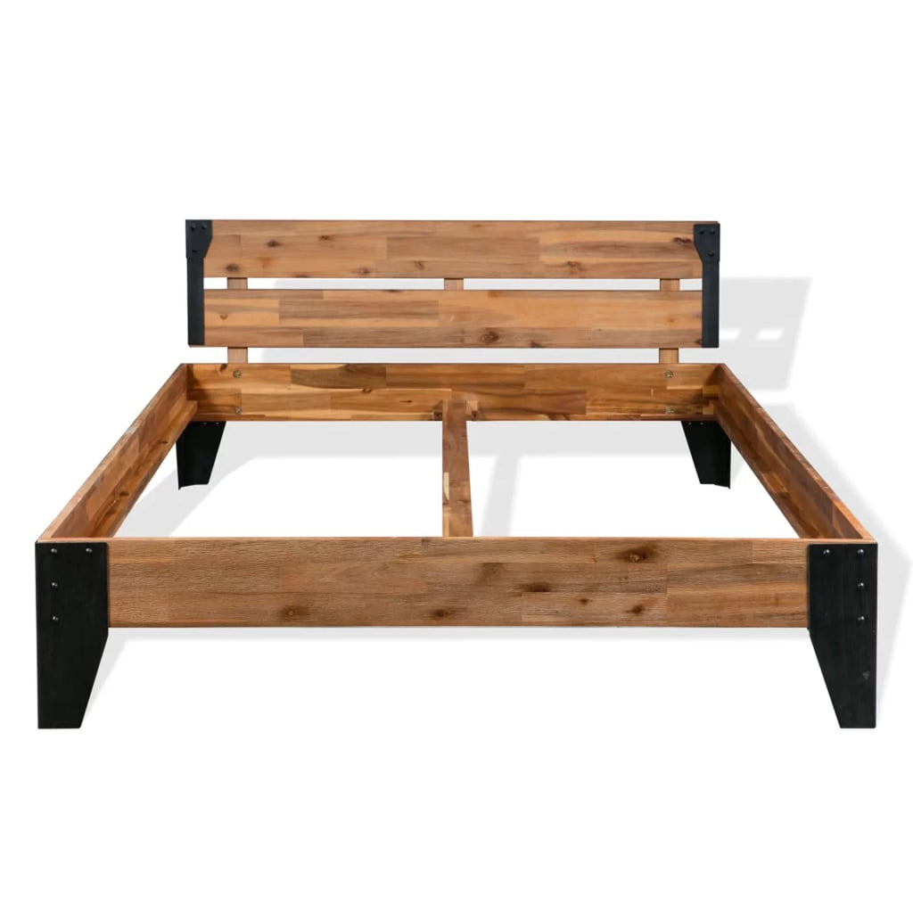 Solid Acacia Wood Steel Bed Frame Y599638