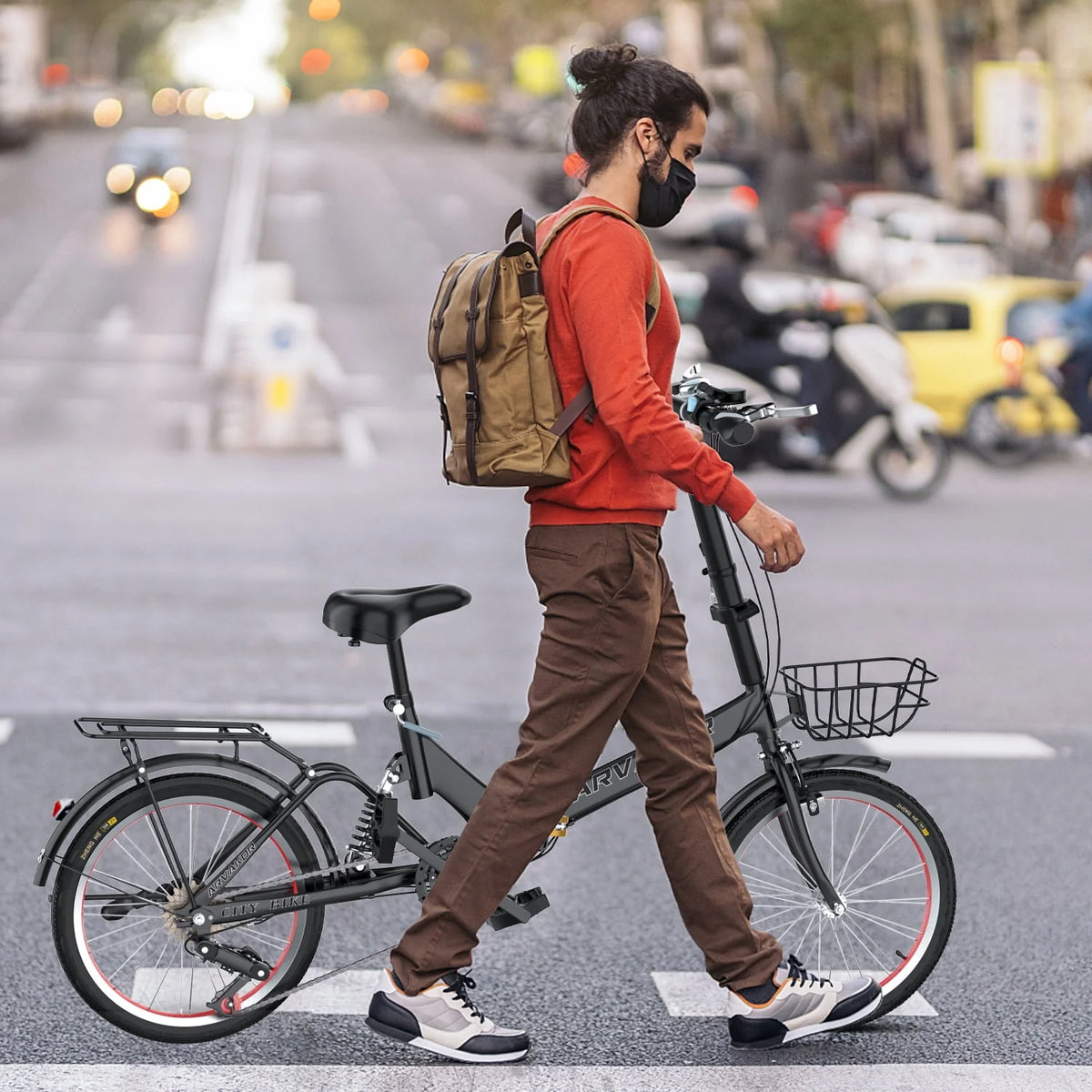 7 Speed Folding Bike with Carbon Steel Frame C642513