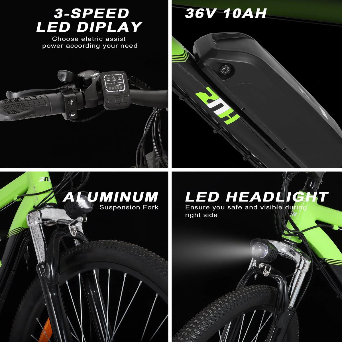 Electric Mountain Bike 350W 21 Speed Black N6719