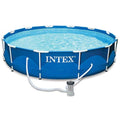 12 Ft x 30 Inches Metal Frame Above Ground Swimming Pool with Filter & Cover T190
