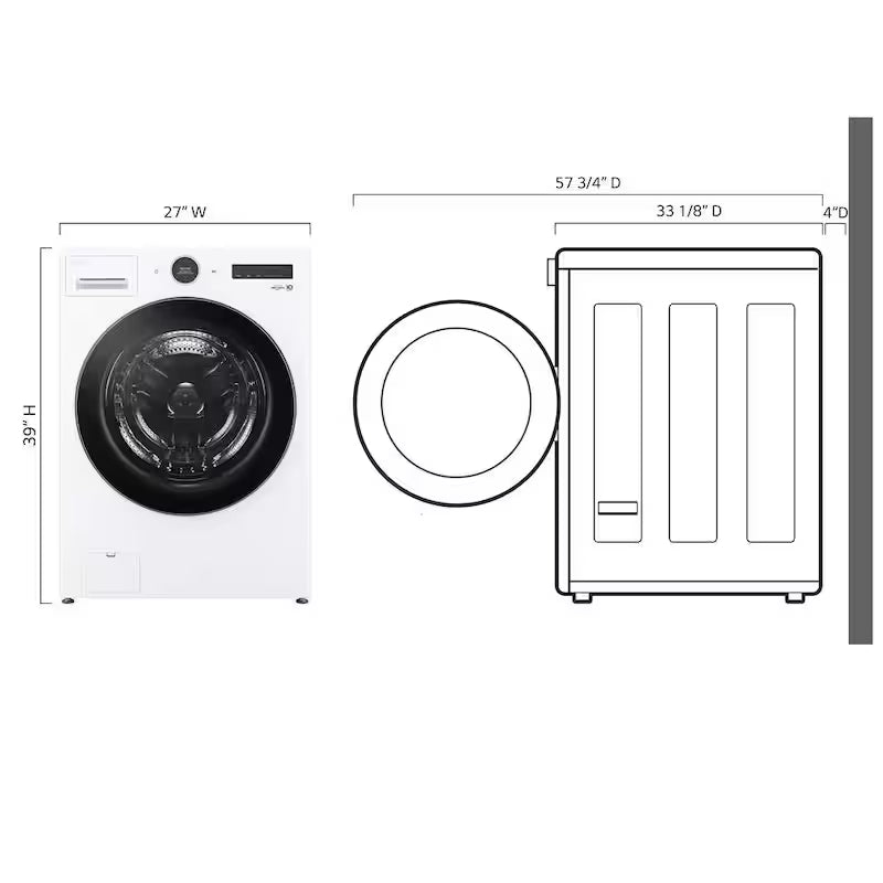 5.0 cu. ft. Stackable Smart Front Load Washer in White Q8382