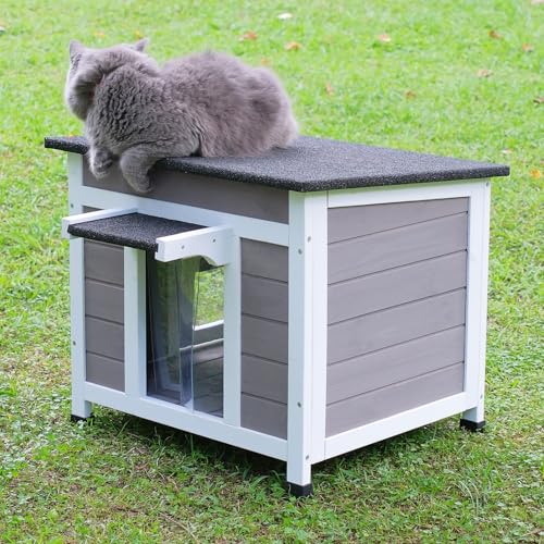 Insulated Weatherproof Cat House with Asphalt Roof S544350