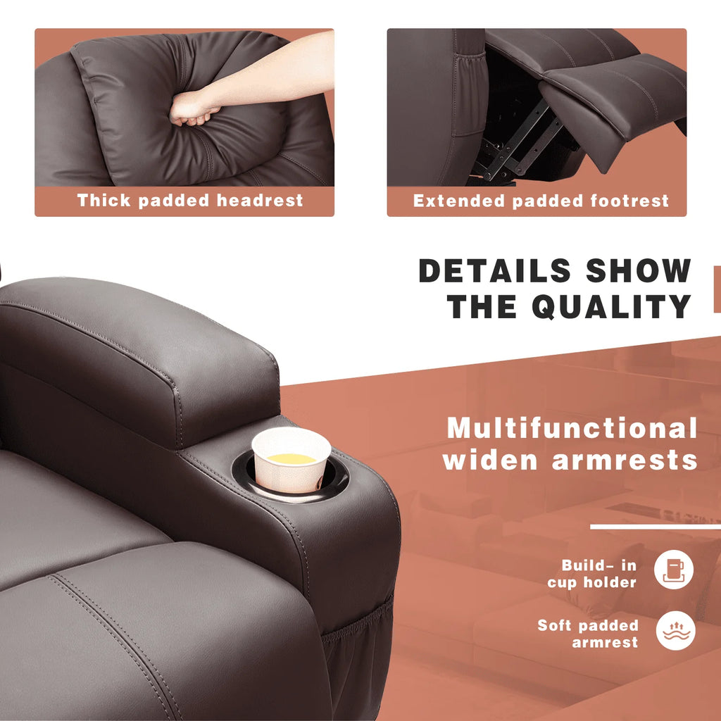 Black Faux Leather Power Lift Recliner P423716