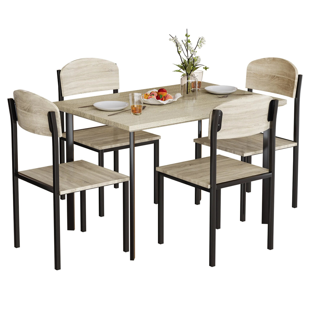 5-Piece Light Brown Dining Table Set U809951