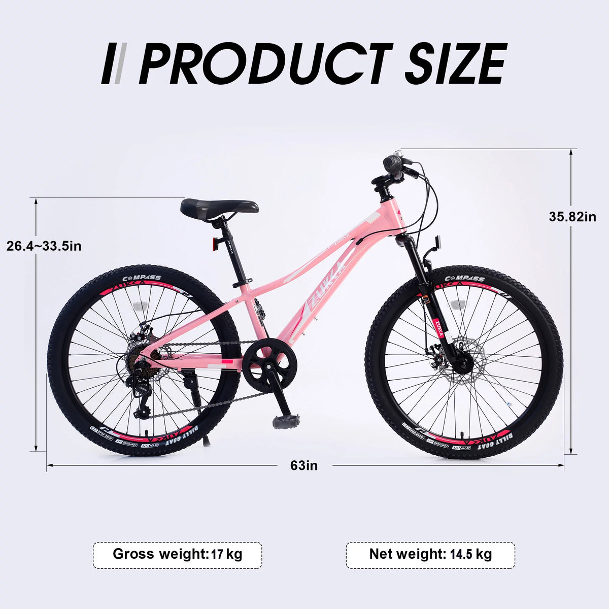 20 Carbon Steel 7-Speeds Kids Mountain Bike B261