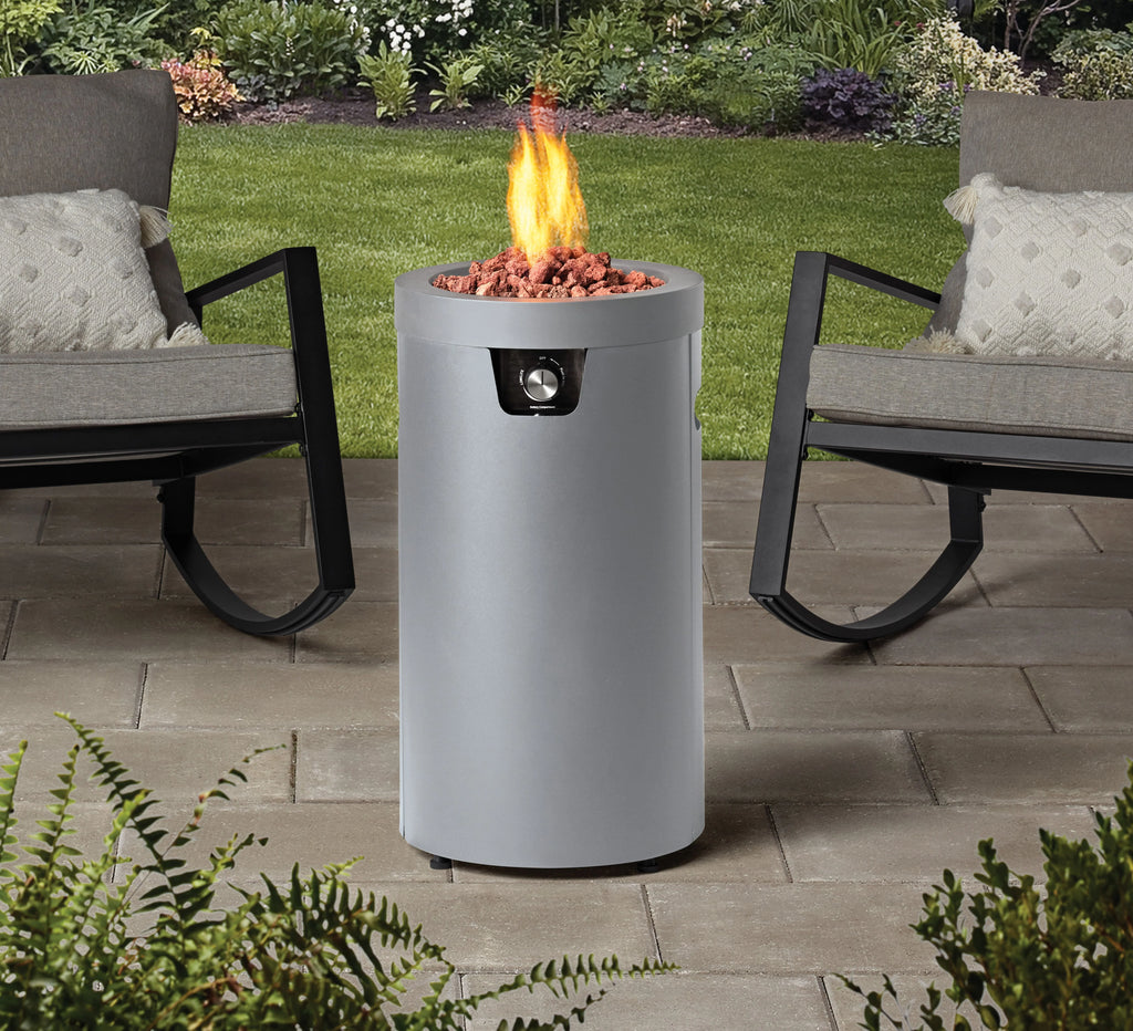 28-inch Propane Gas Outdoor Fire Pit, Matte Black D293679