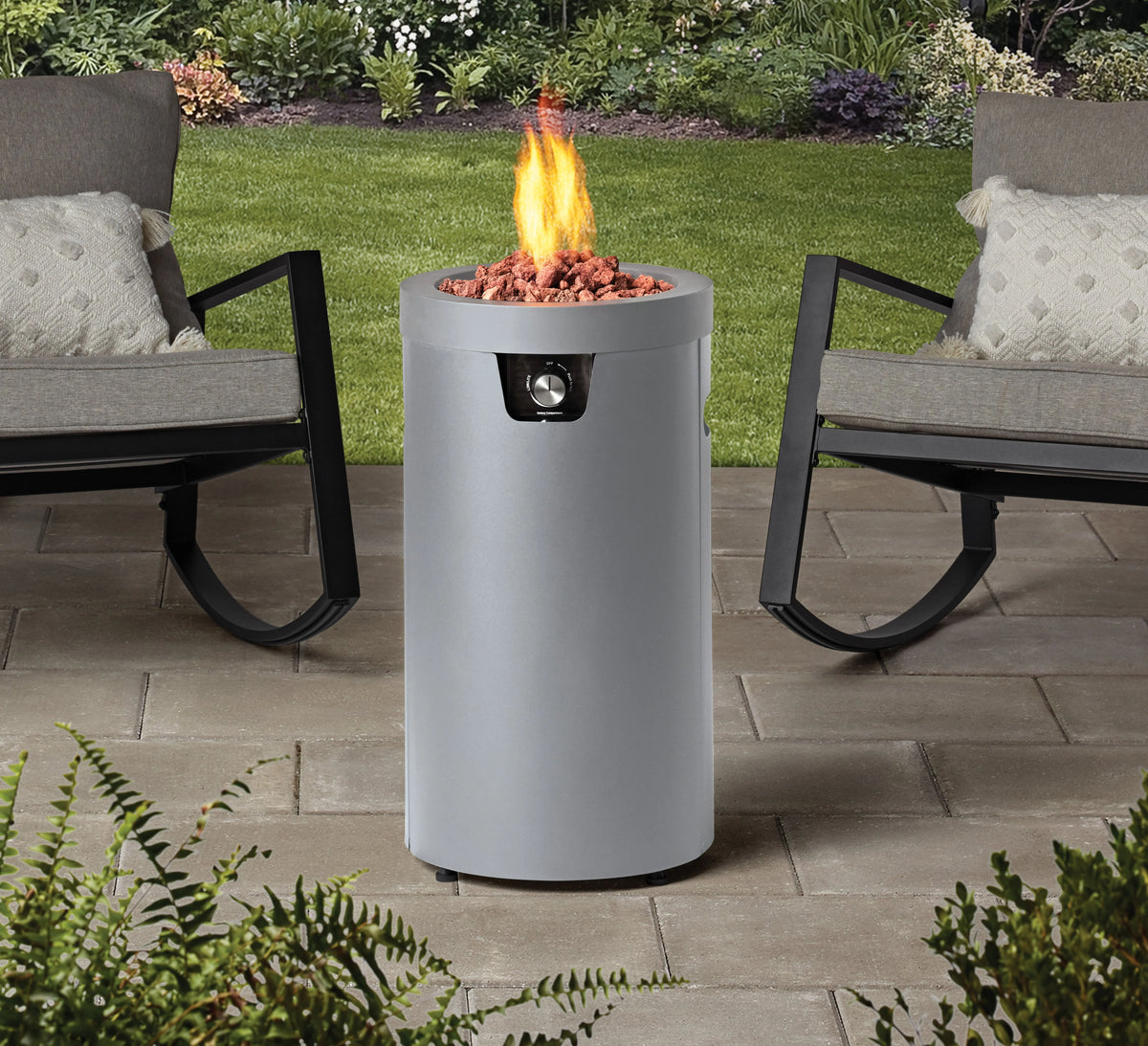 28-inch Propane Gas Outdoor Fire Pit, Matte Black D293679