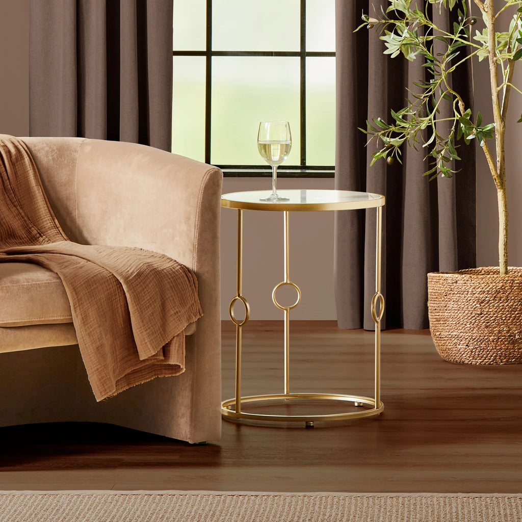 Round Side/End Table with Decorative Legs N41919