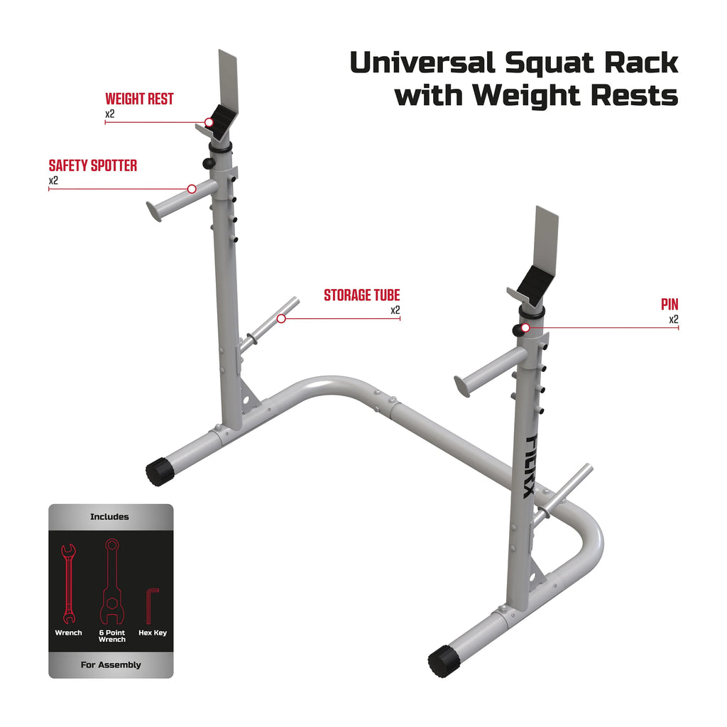 Adjustable Squat Rack 390lbs Weight Limit X53961