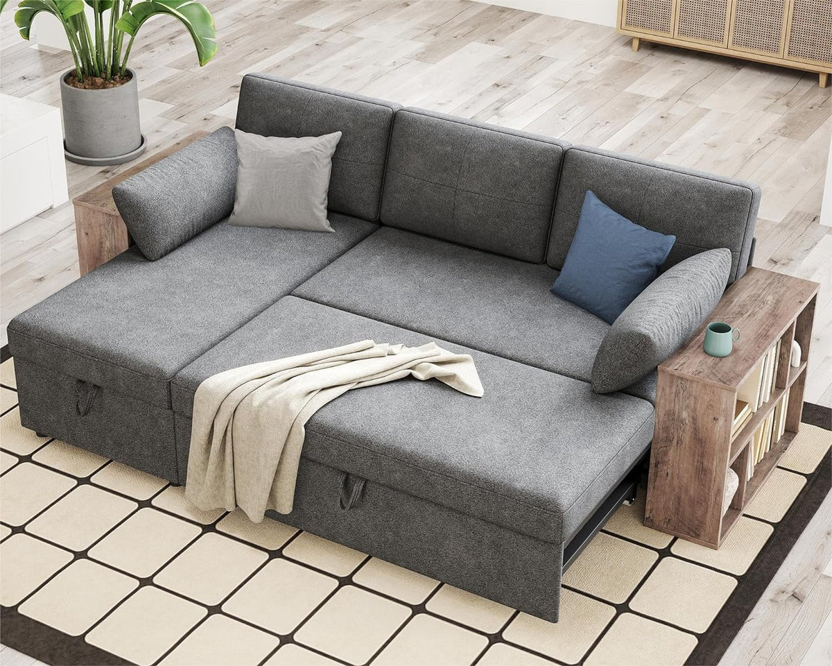 L Shaped Sleeper Sofa with Storage Chaise I87272
