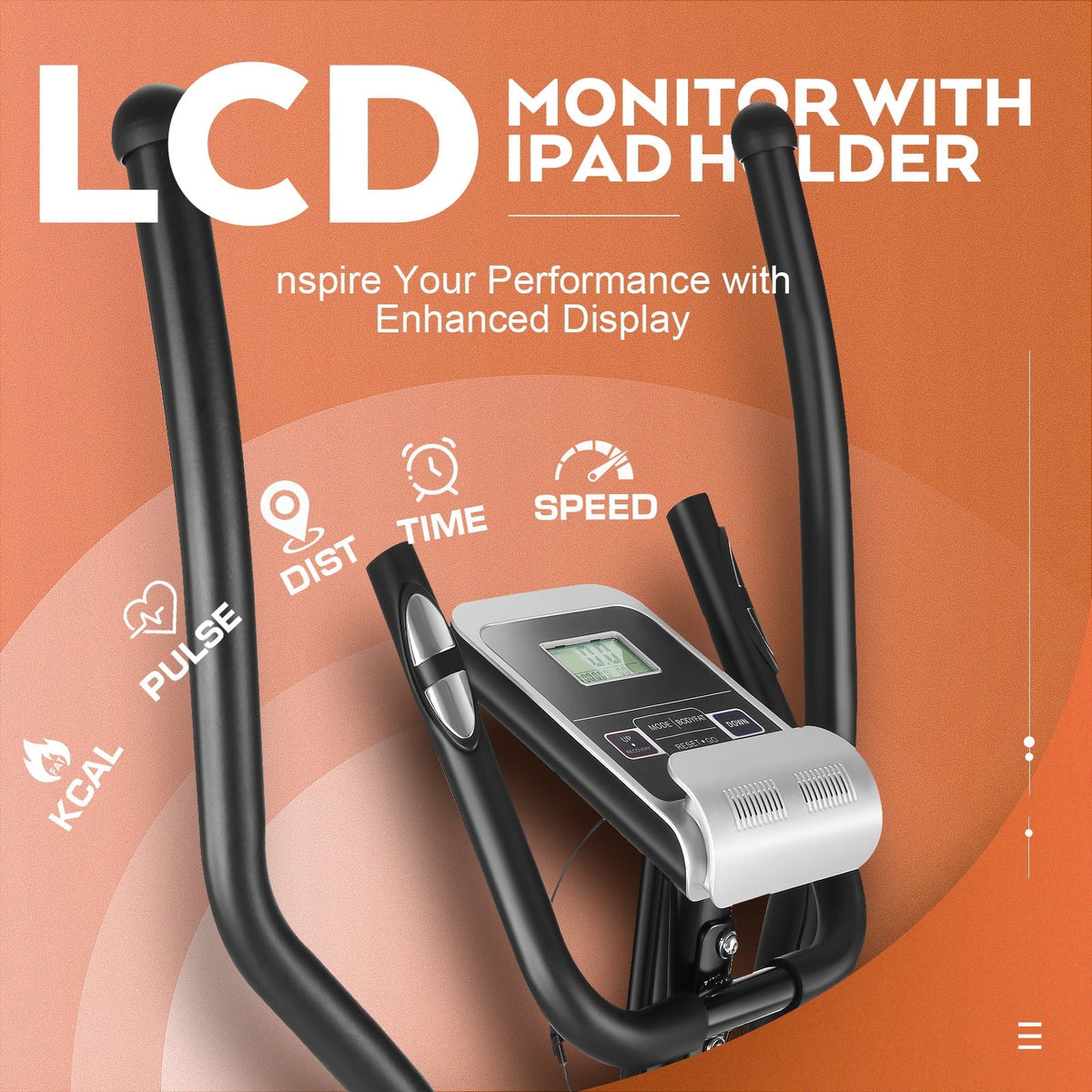 Elliptical Machine with 10 Levels Magnetic Resistance & LCD Display D4645