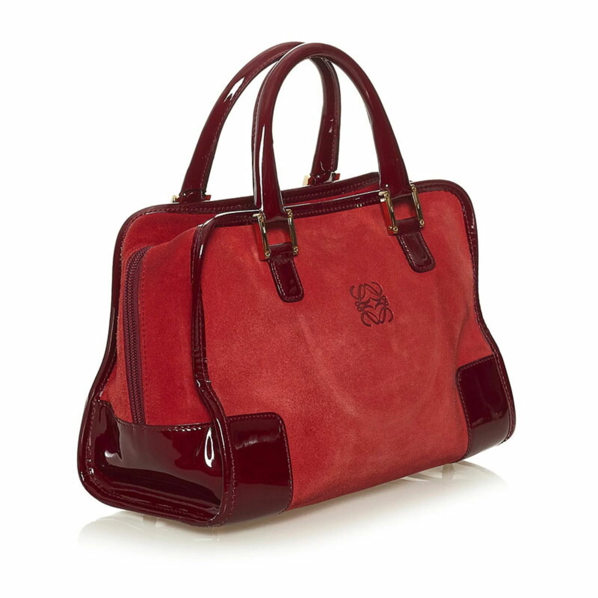 Red Suede Enamel Handbag I9926
