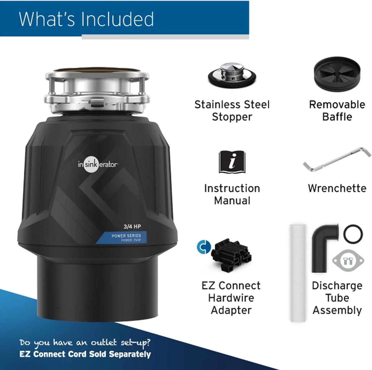 3/4 HP Continuous Feed Garbage Disposal N48754