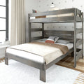 Solid Wood Twin over Queen L-Shaped Bunk Bed I708511