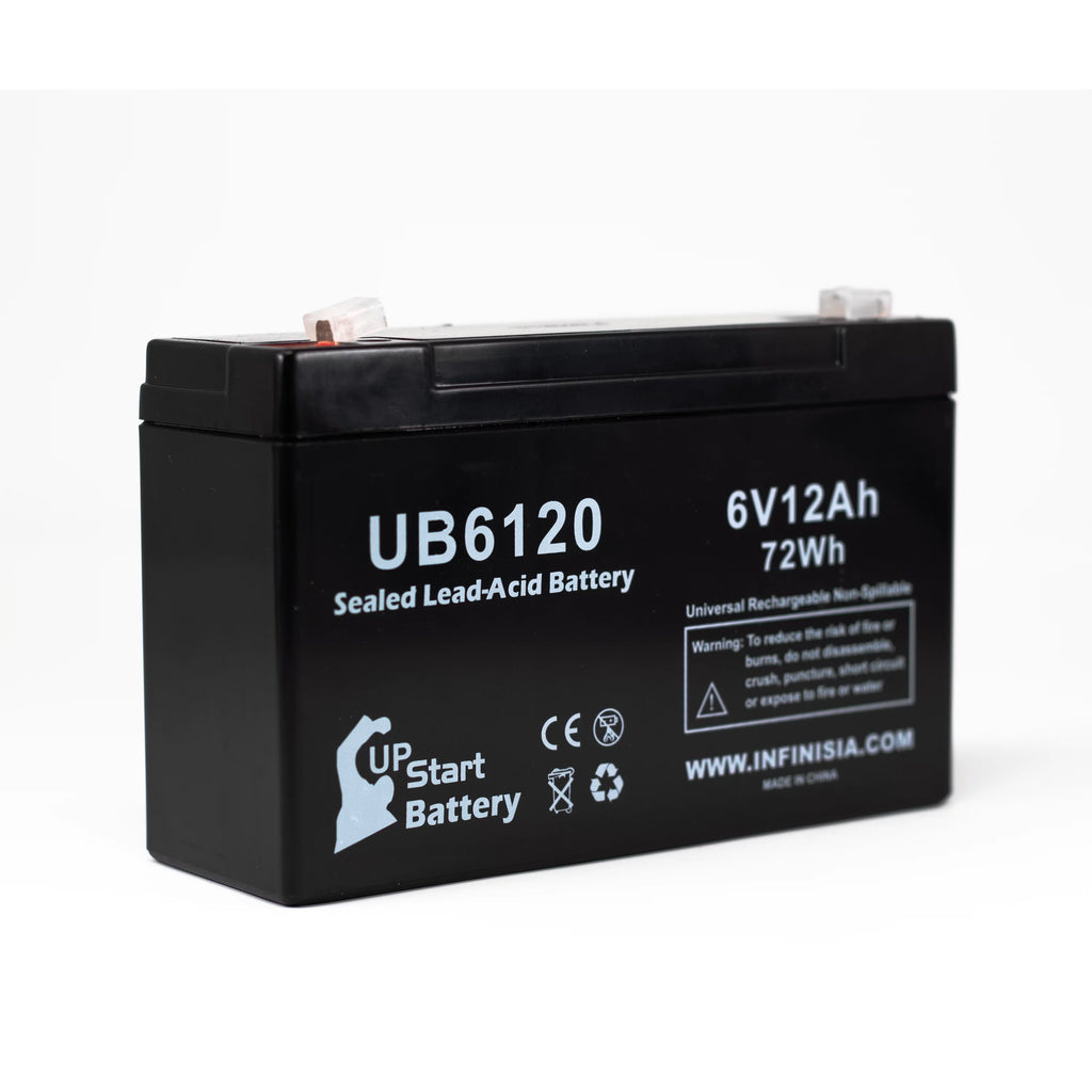 6V 12Ah Sealed Lead Acid Battery with F1 to F2 Terminal Adapters K20199