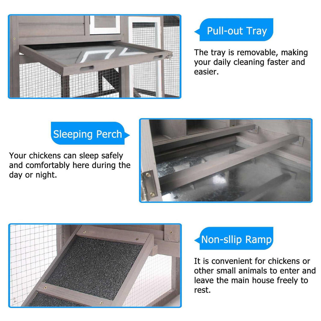 Chicken Coop with Run and Weatherproof Roof C377572