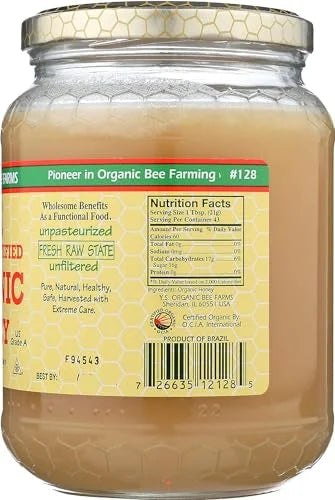 Certified Organic Raw Unprocessed Unpasteurized Honey 32oz Pack of 2 O167