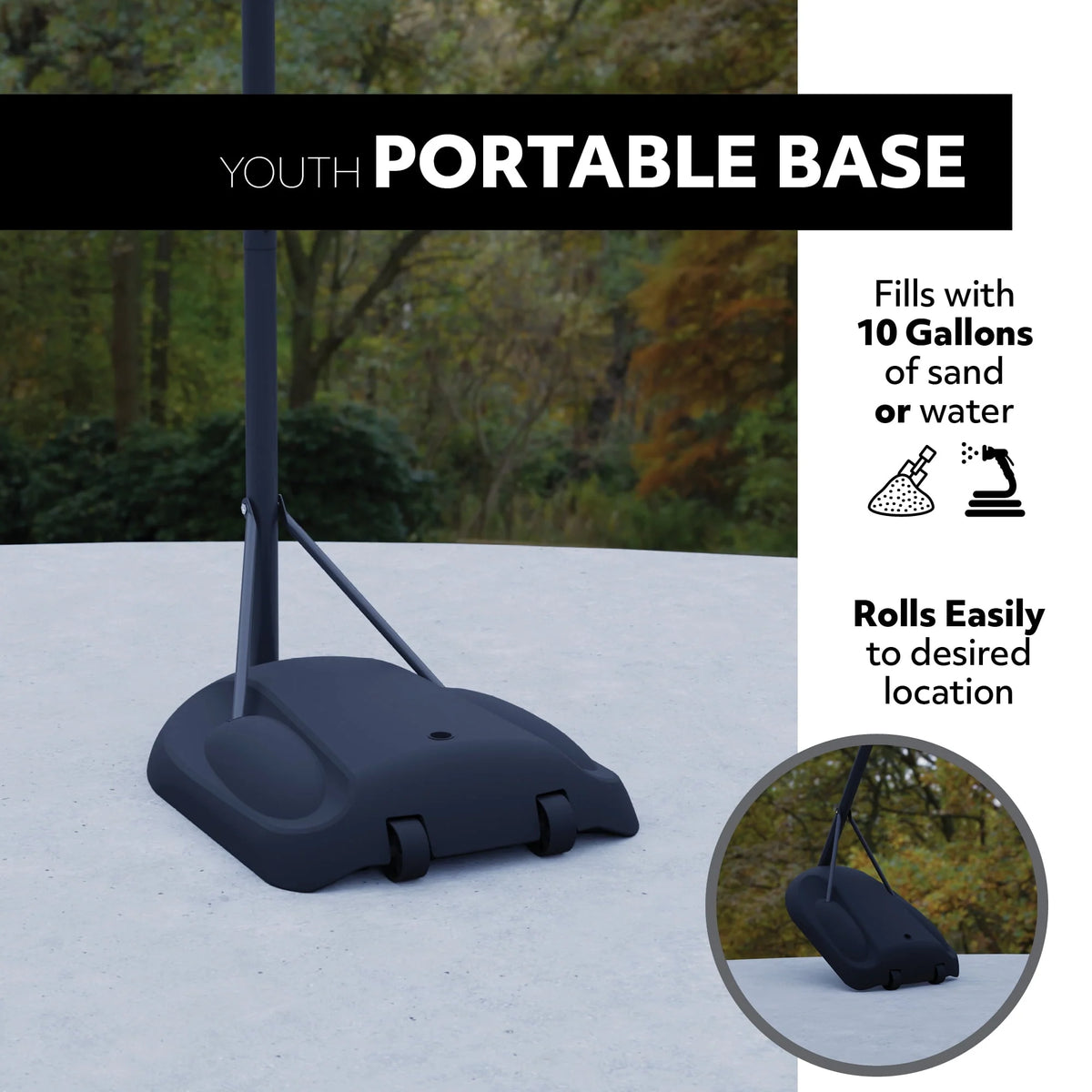 Adjustable Youth Portable Basketball Hoop 30 inch Polycarbonate Z836