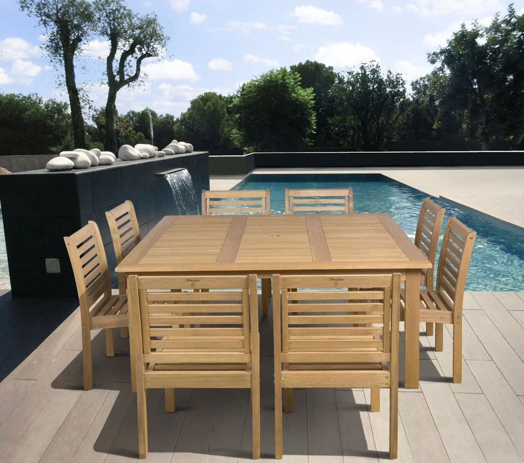 9 Piece Wood Patio Dining Set E9780