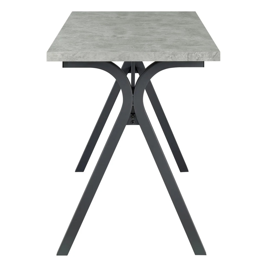 60 Inch Rectangular Writing Desk Light Gray Wood Top Dark Gray Metal T54401