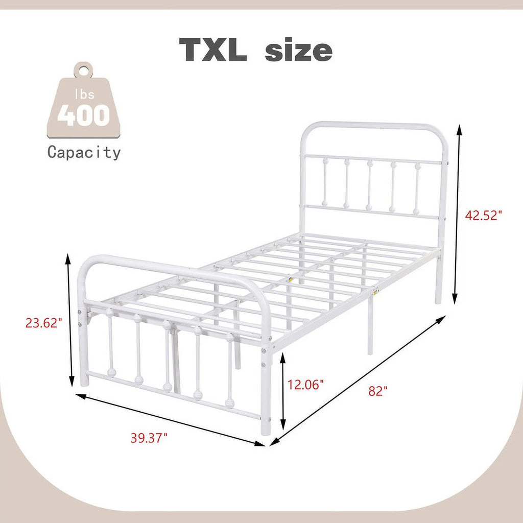 Vintage Queen Metal Platform Bed Frame E8039