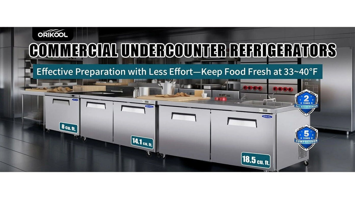 2-Door Stainless Steel Undercounter Work Top Freezer 14.1 Cu.Ft Z82085