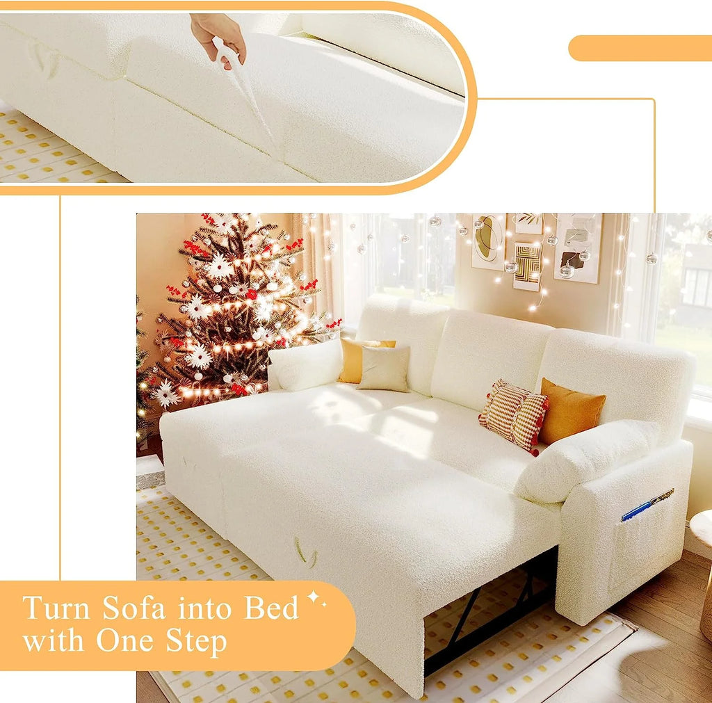 L Shaped Sleeper Sofa with Storage Chaise I87272