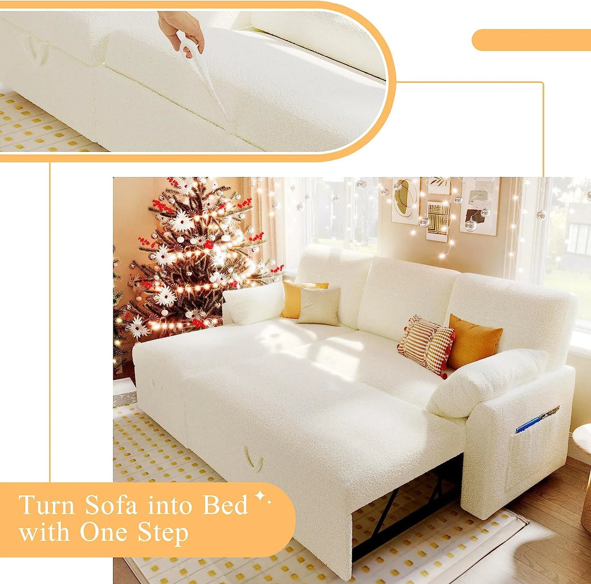 L Shaped Sleeper Sofa with Storage Chaise I87272