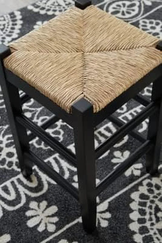 Black & Light Brown Woven Wicker Counter Height Bar Stool, 2 Count A263256