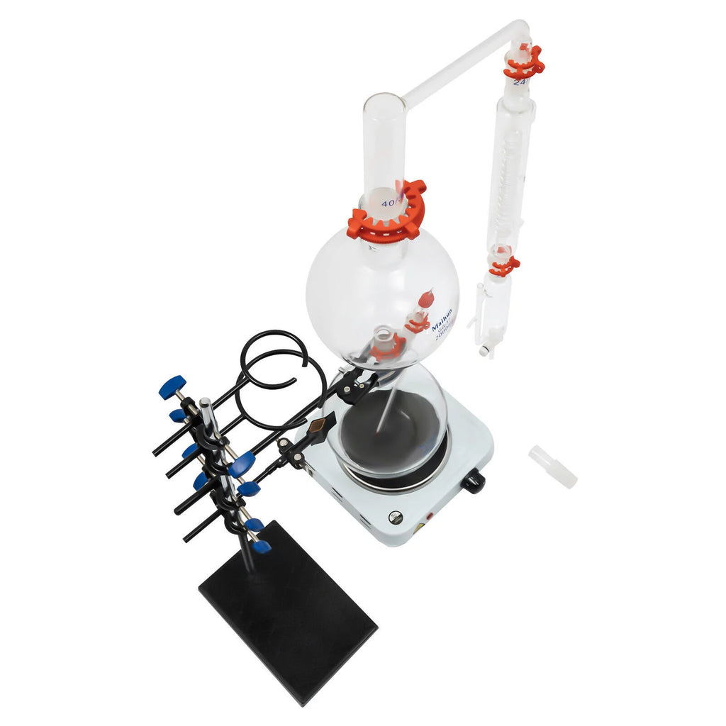 1000W 110V 2000ML Glass Distillation Kit with Condenser and Hot Stove D960451