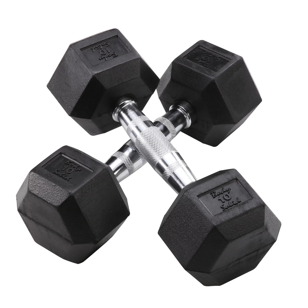 Dumbbell Rack with 5-25 lbs Rubber Dumbbell Set T919967