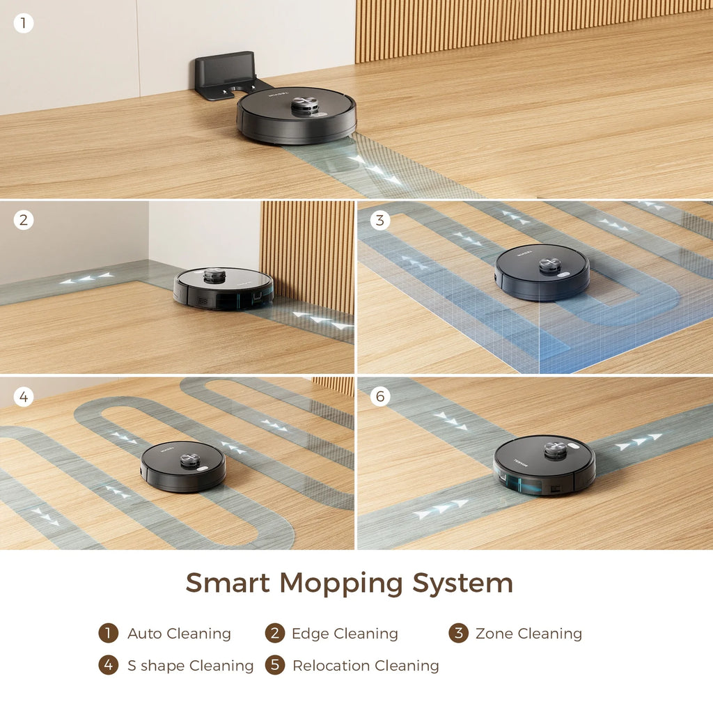 6000Pa Suction Lidar Navigation Robot Vacuum and Mop Combo G907