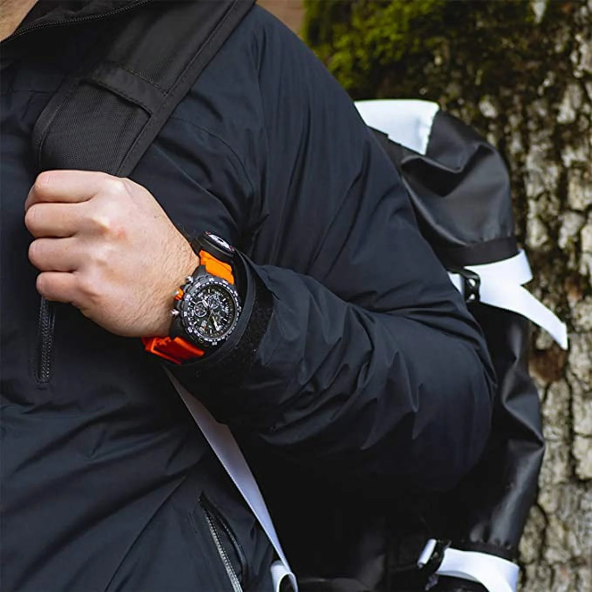 Black Orange Stainless Steel Swiss Made 45mm Watch E197895