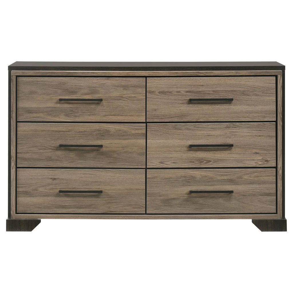 5-piece Eastern King Bedroom Set Brown and Light Taupe C65532