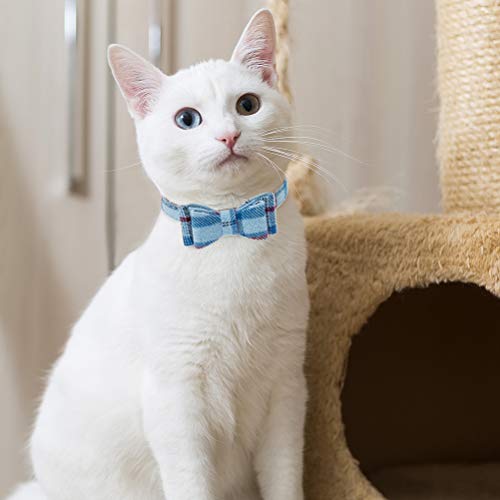 Blue Plaid Dog Collar and Leash Set D544