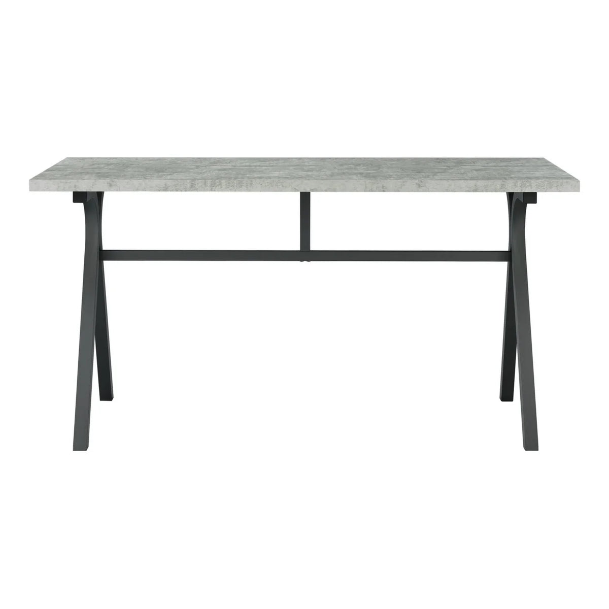 60 Inch Rectangular Writing Desk Light Gray Wood Top Dark Gray Metal T54401