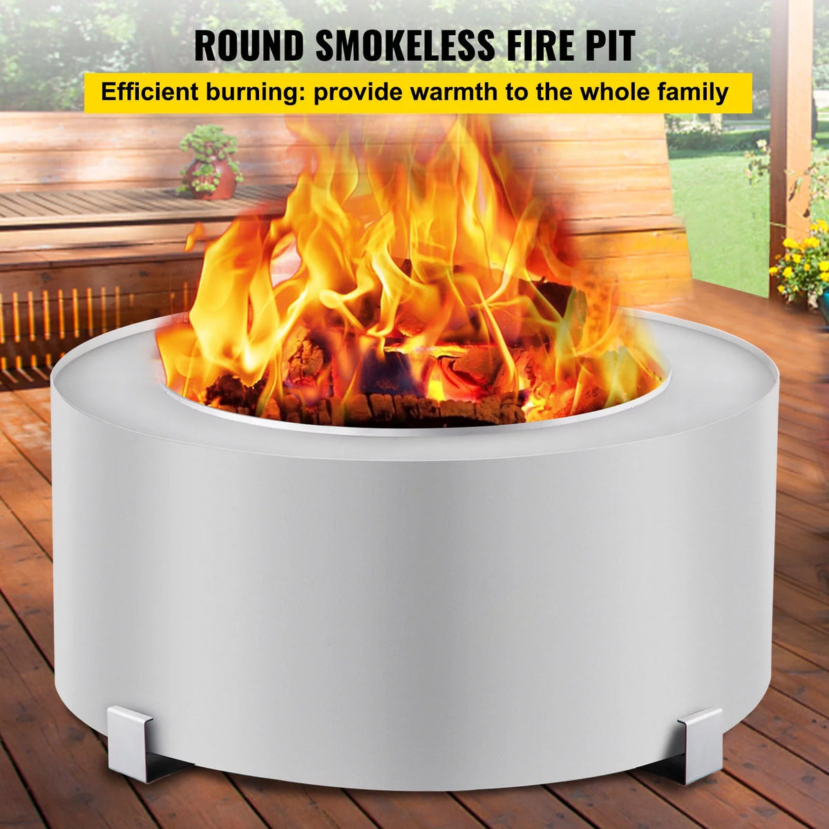 Stainless Steel 27.6 inch Wood Burning Fire Pit Q774421
