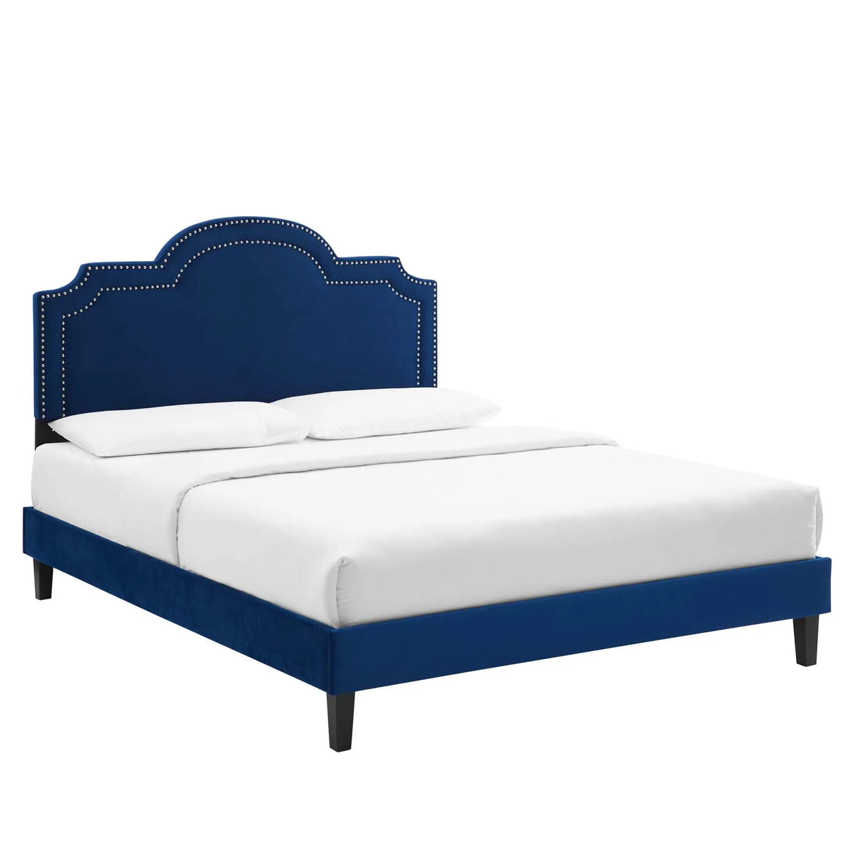 Navy Performance Velvet Twin Bed V29430
