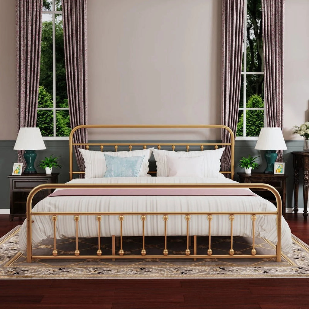 Vintage Queen Metal Platform Bed Frame E8039