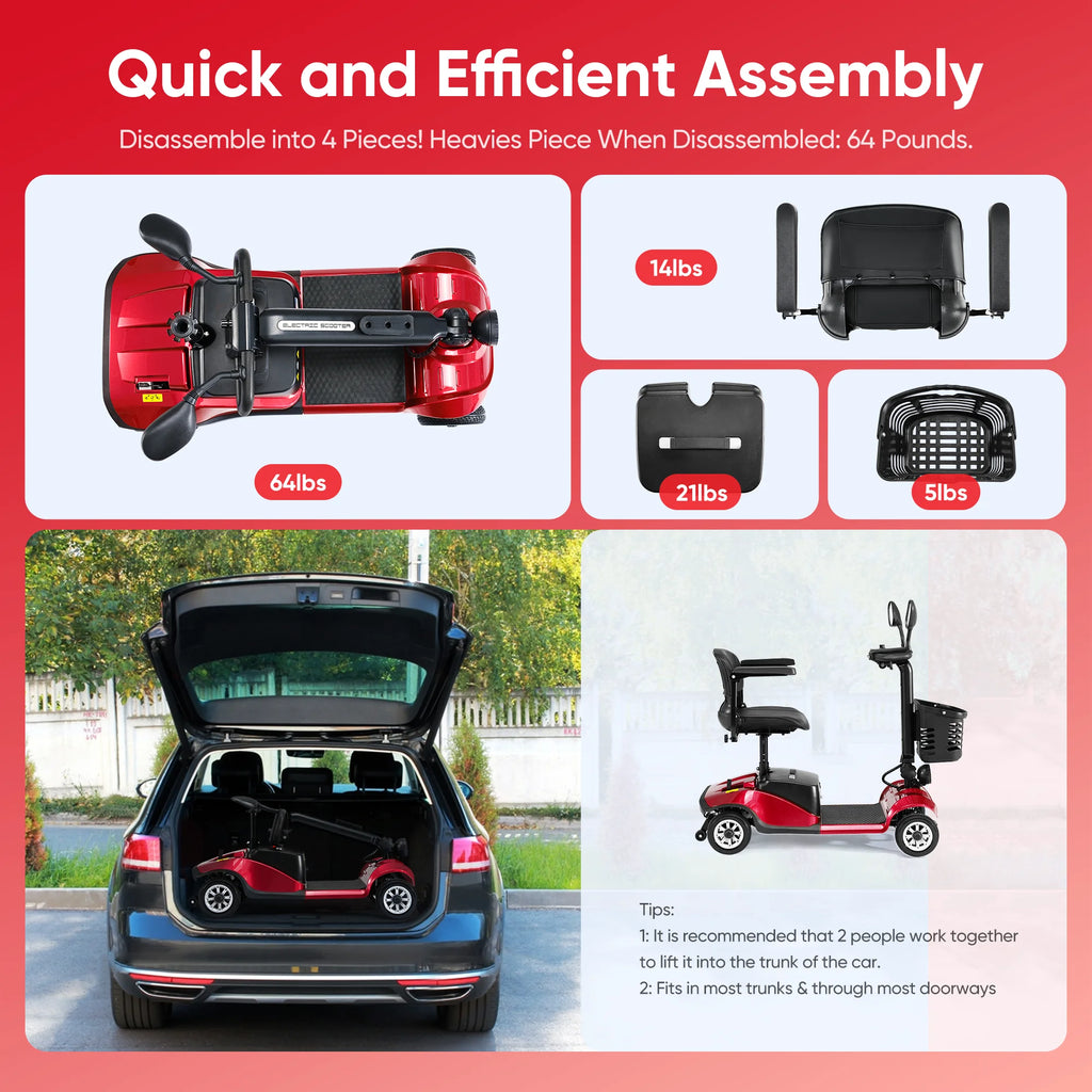 4 Wheels Folding Travel Mobility Scooter D670432