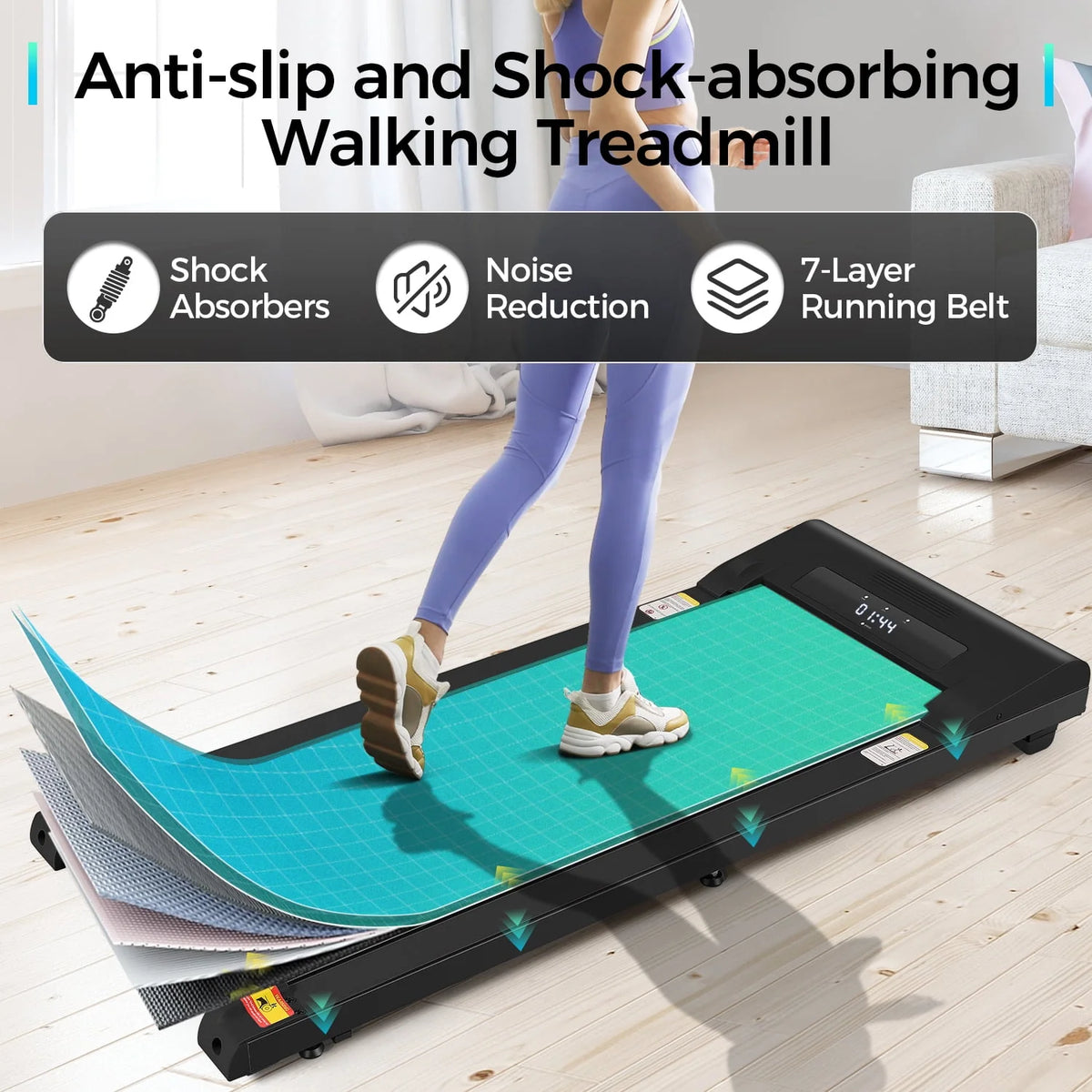 Walking Pad Treadmill 2.5HP Electric Jogging Running Machine U686135