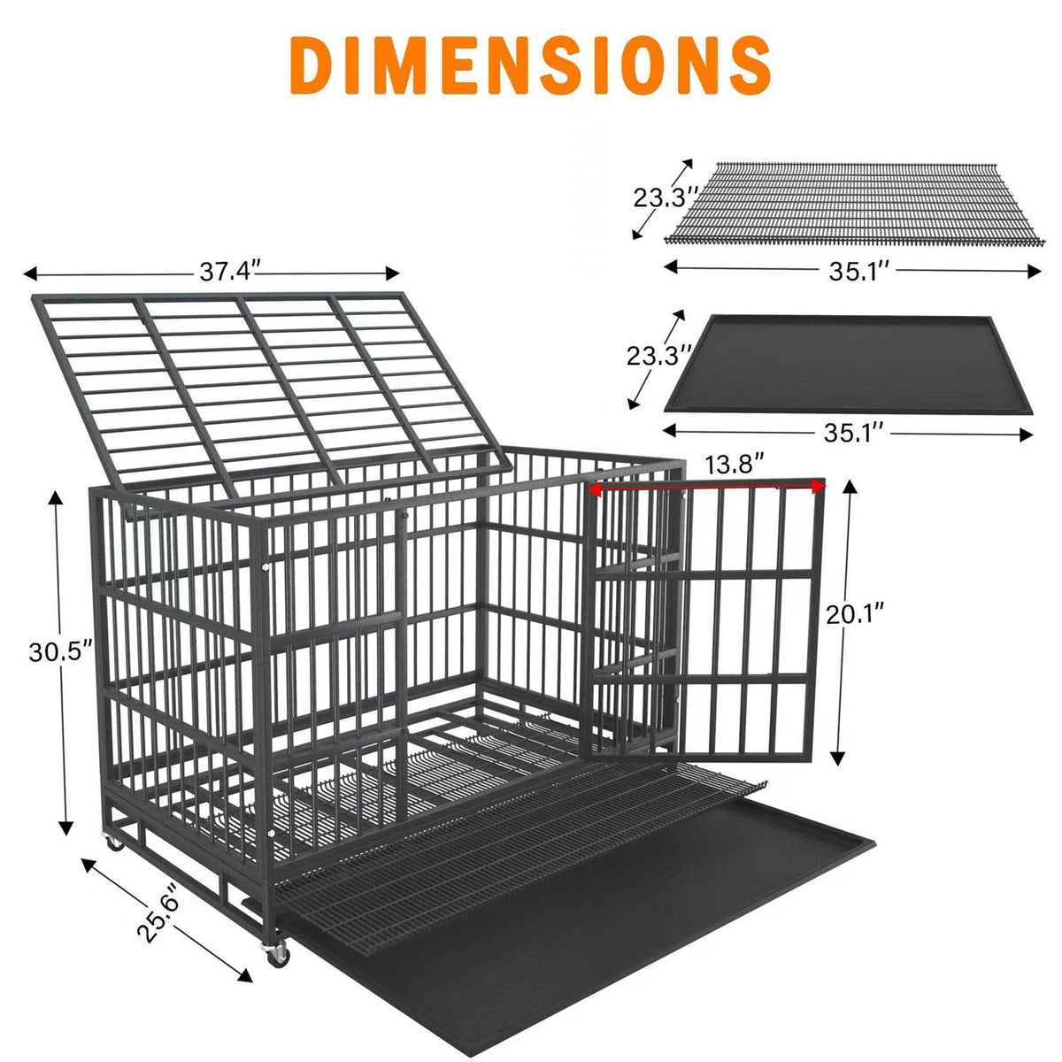 48/38 inch Heavy Duty Dog Crate I9396