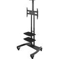 Black Mobile TV Mount with Two Adjustable Shelves for 37 inch to 65 inch TVs O1468