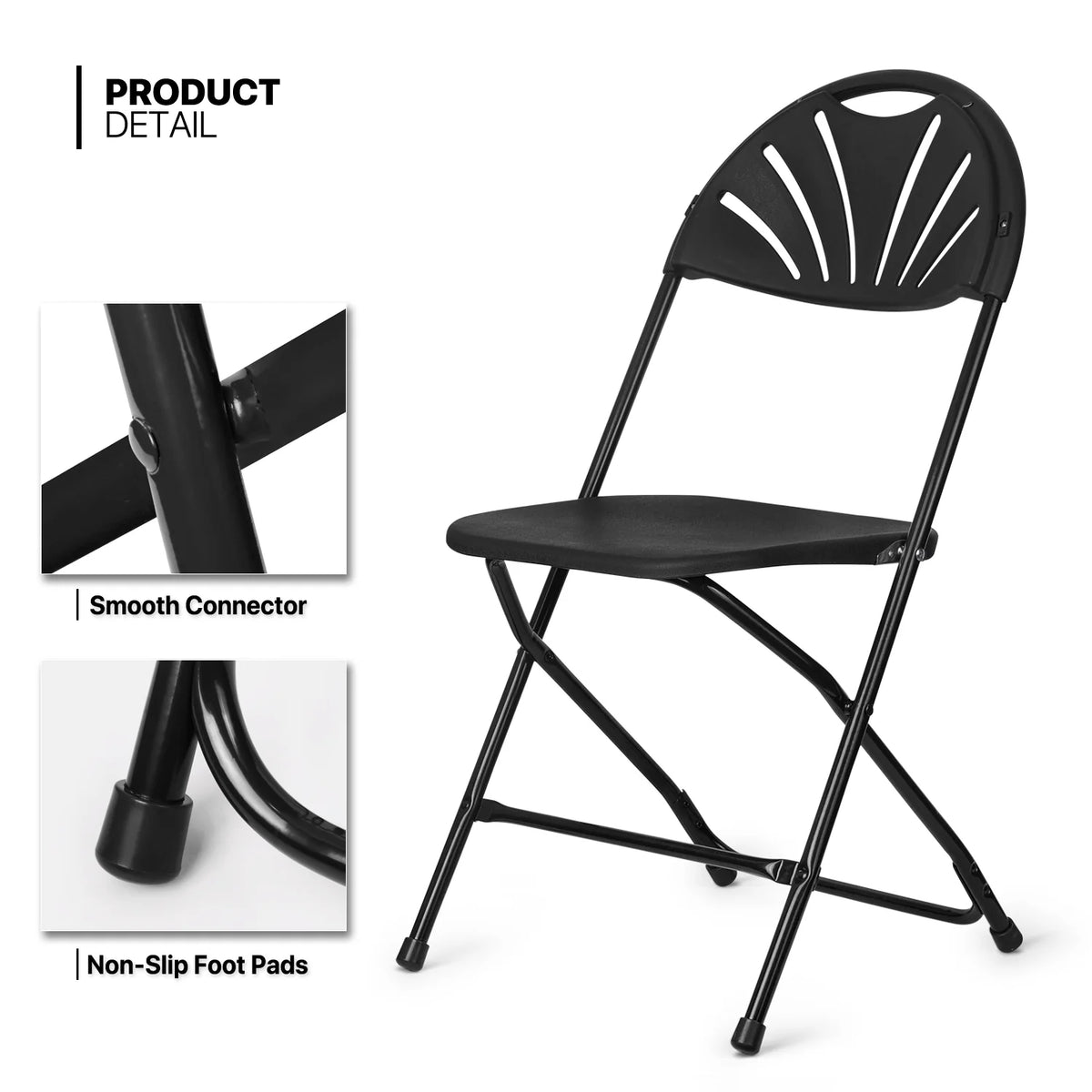 11 Pieces 4.5 Ft White Round Foldable Plastic Table and Chair Set S6268