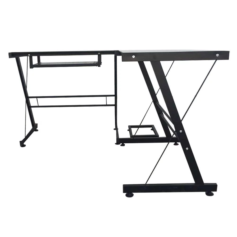 Black L-Shaped Computer Desk C486