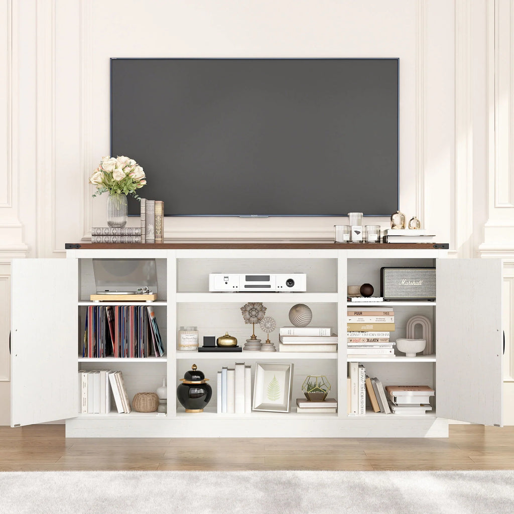57 Double Barn Door Cabinet with Power Outlet & LED Light P4282