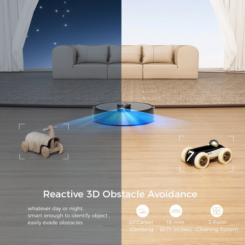 6000Pa Suction Lidar Navigation Robot Vacuum and Mop Combo G907