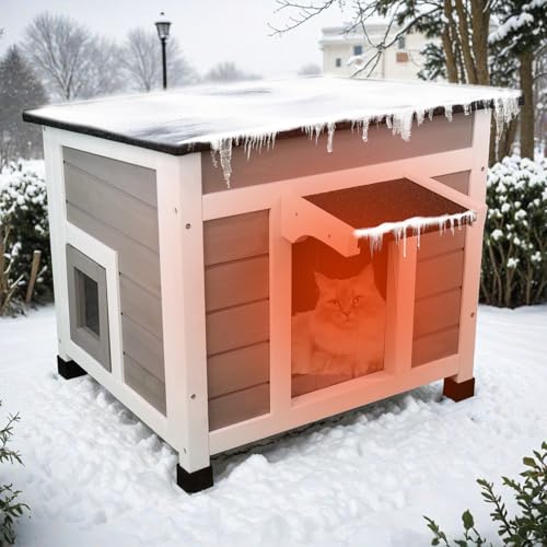 Insulated Weatherproof Cat House with Asphalt Roof S544350
