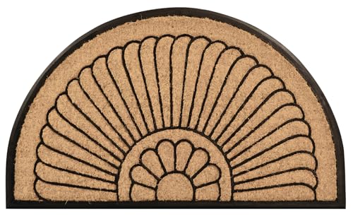 Natural Coco Coir Half Circle Door Mat 24" x 39" O109