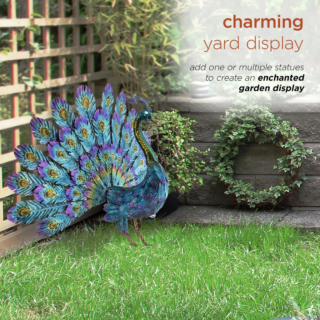 22" Peacock Garden Statue J585